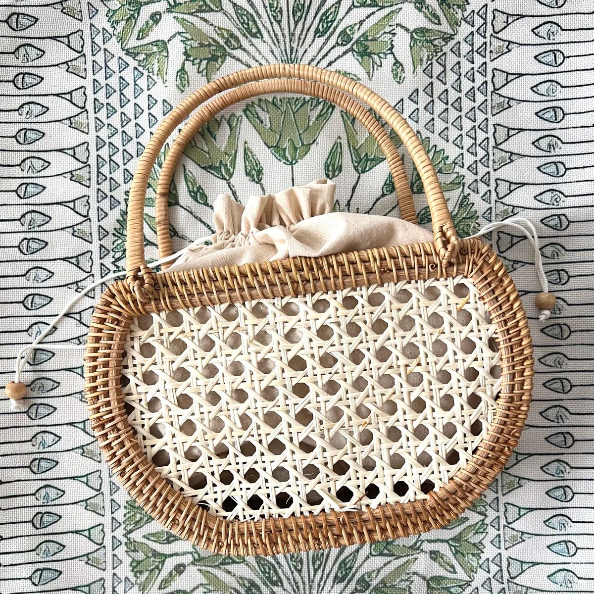 Woven Cane Rattan Basket Bag | Sea Marie Designs