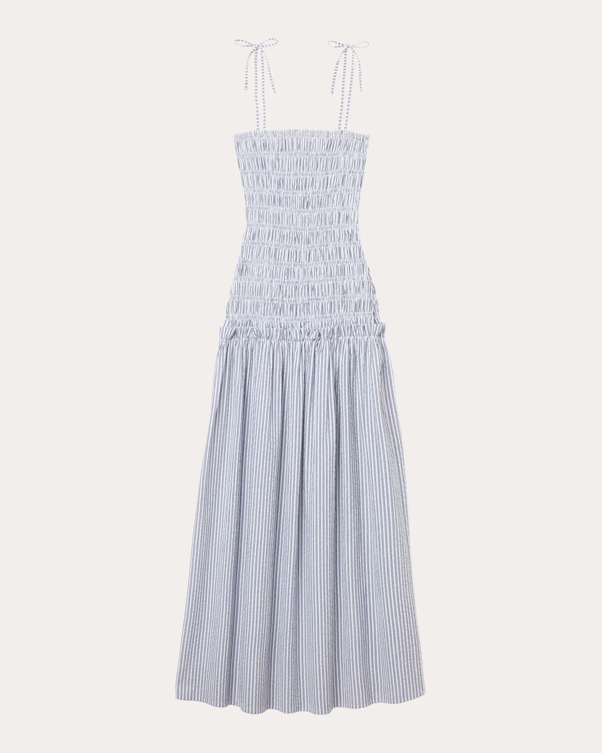 Eddy Smocked Stripe Drop-Waist Maxi Dress | Olivela