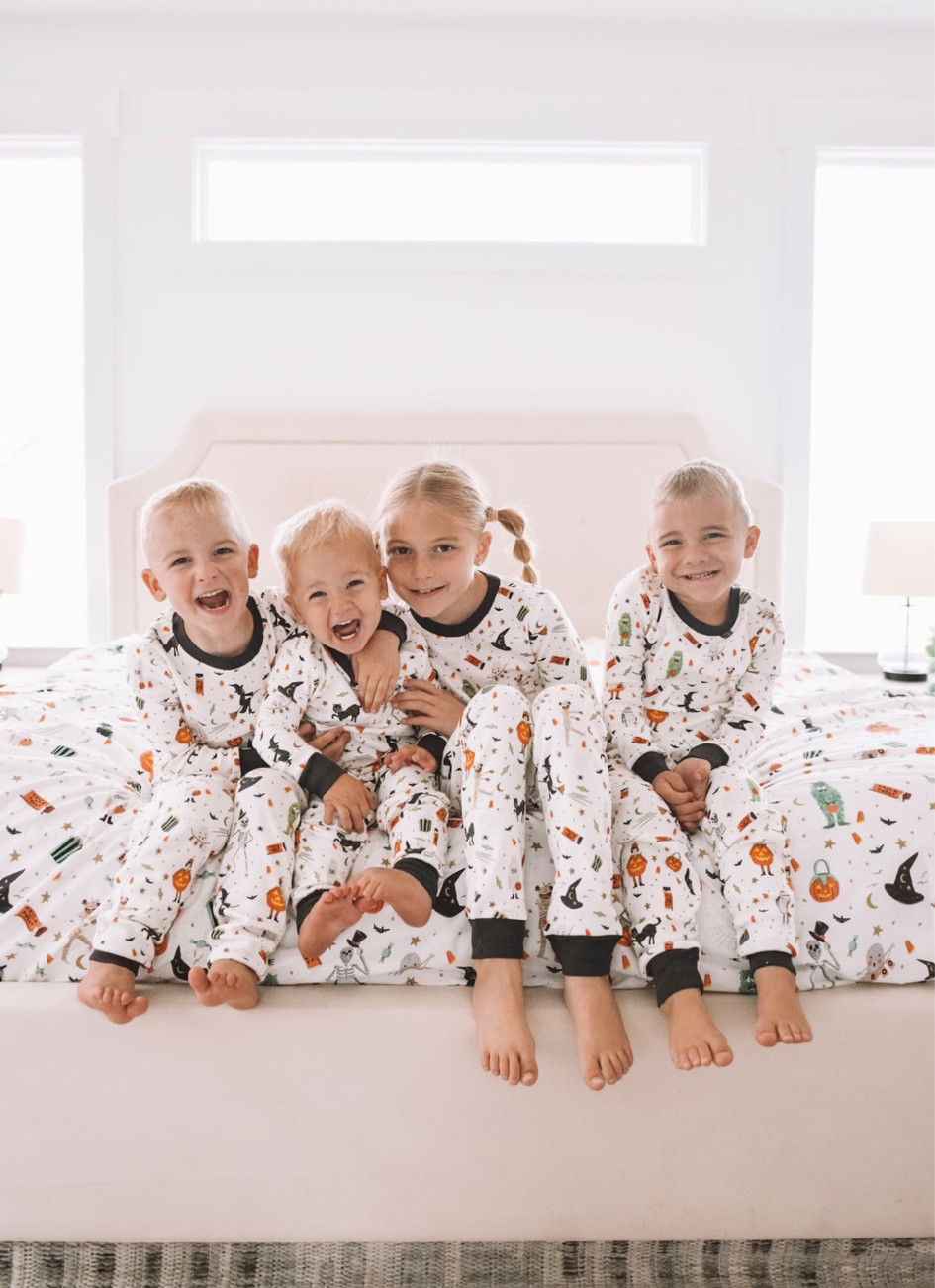 Kids Halloween Pajamas and the cutest matching Halloween themed bedding and Halloween pillows!

#LTKFamily #LTKHalloween #LTKKids