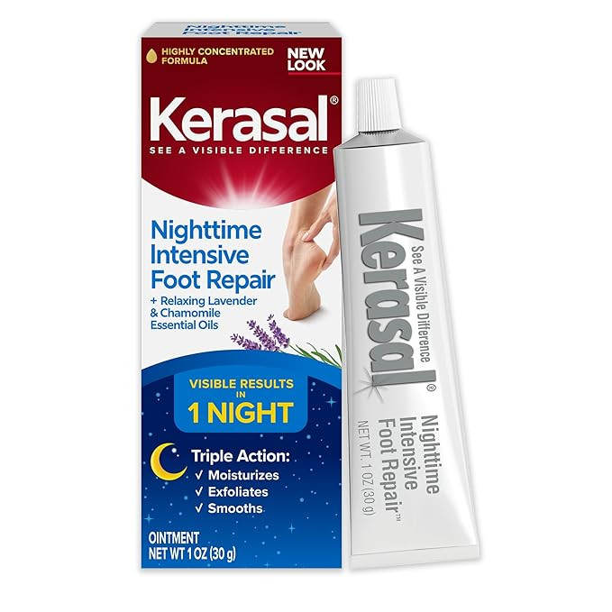 Kerasal Nighttime Intensive Foot Repair, Skin Healing Ointment for Cracked Heels and Dry Feet, 1 ... | Amazon (US)
