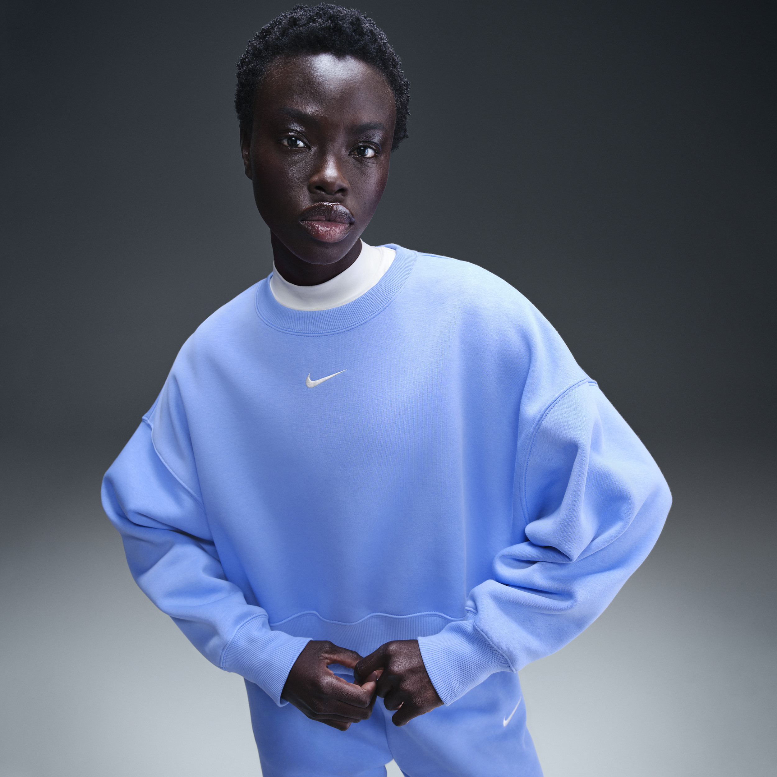 Women's Nike Sportswear Phoenix Fleece Over-Oversized Crew-Neck Sweatshirt in Blue | DQ5761-494 | Nike (US)