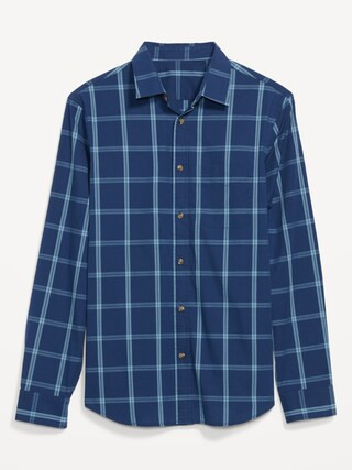 Regular-Fit Built-In Flex Patterned Everyday Shirt for Men | Old Navy (US)