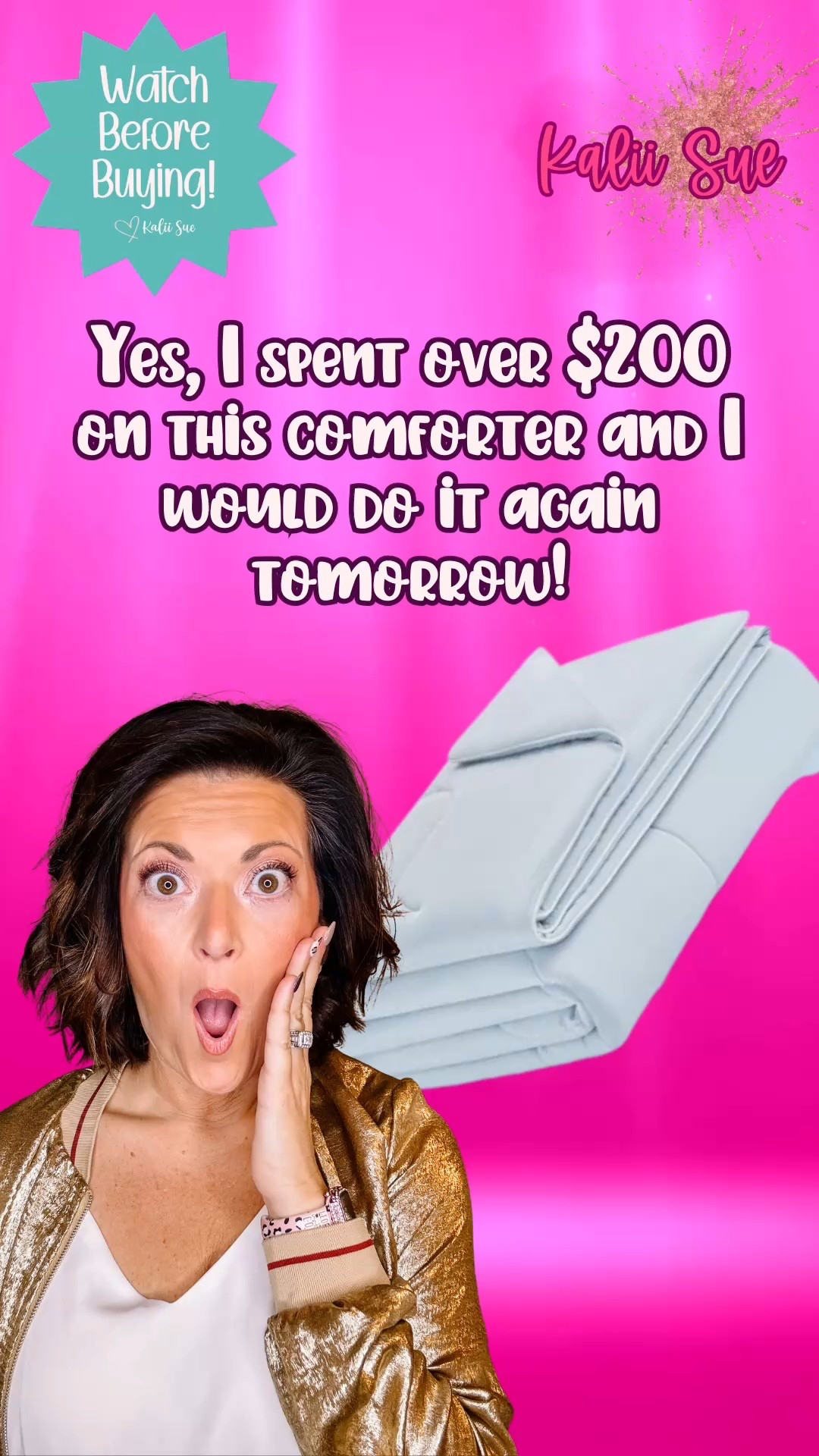 Yes, I spent over $200 on a comforter… and I’d do it again tomorrow.

If you live somewhere like Tennessee, you already know — summer nights feel like you’re sleeping in a furnace. Add in three little dogs who insist on snuggling on top of you, and suddenly your bed feels like a personal sauna.

This Cozy Bliss Cooling Comforter has been a total game-changer. It’s made with some kind of magic fabric (technically it’s called Q-Max > 0.4 cooling tech) that instantly feels cool to the touch — and stays that way. Even with all my pups piled on top of me.

💤 It’s buttery-soft, lightweight, breathable, and still has that luxe, fluffy feel I want in a comforter.
🧼 Machine washable, and the stitching keeps everything in place — no clumping.
🎁 It comes in multiple sizes and colors (mine is King for max space, obviously).

I was skeptical about the price tag at first… but honestly? I sleep cooler, better, and more comfortably now — even in the middle of a Southern summer.

If you’re done tossing off the covers halfway through the night, or sweating through your sheets just trying to sleep, this comforter is so worth it.

#CoolingComforter #HotSleeperSolutions #CozyBliss #TennesseeSummers #LightweightBlanket #SummerSleepEssential #DogMomApproved #BeddingUpgrade #HomeComforts #LuxurySleep #CoolingBlanketReview #LTKhome #AmazonHomeFinds #SleepCoolStayComfy

#LTKHome #LTKOver40 #LTKFamily