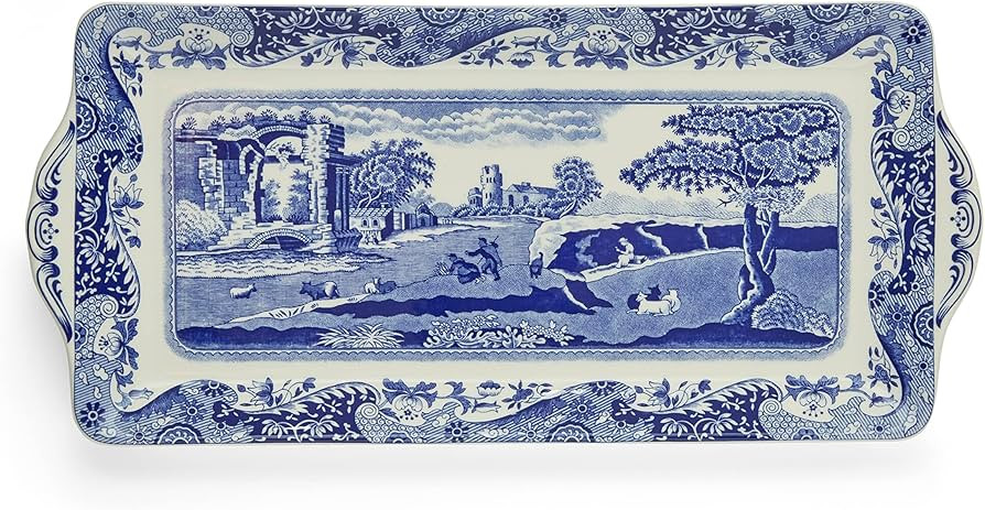 Amazon.com | Spode Blue Italian Sandwich Tray | Serving Platter for Tea Sandwiches, Desserts, and... | Amazon (US)