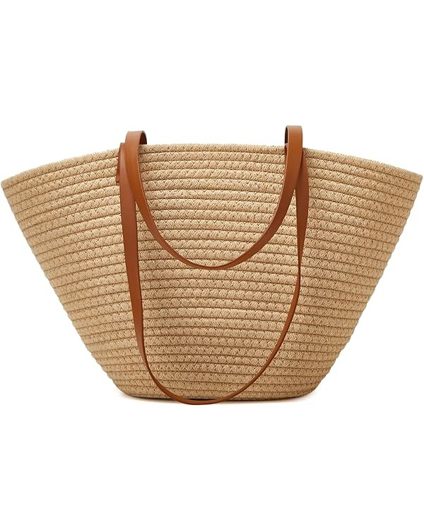 Summer Bags for Women Large Cotton Rope Woven Beach Purse Bohemian Tote Bag Shoulder 2023 Bucket ... | Amazon (US)