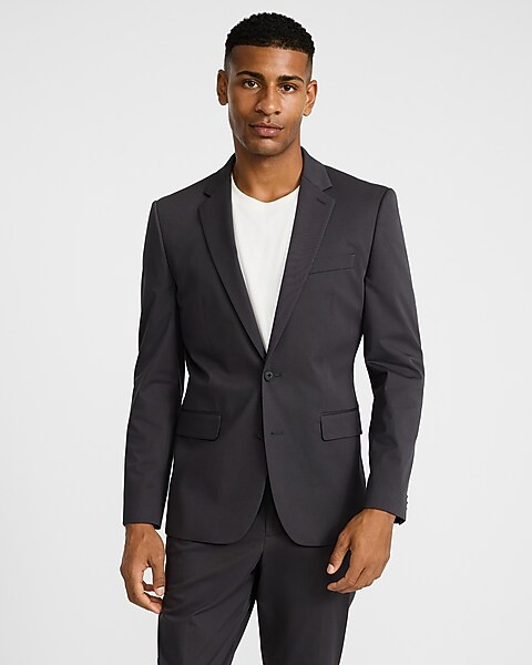 Extra Slim Slate Gray Stretch Cotton Suit Jacket | Express