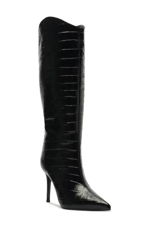 Schutz Maryana Pointed Toe Knee High Boot in Black at Nordstrom, Size 6 | Nordstrom