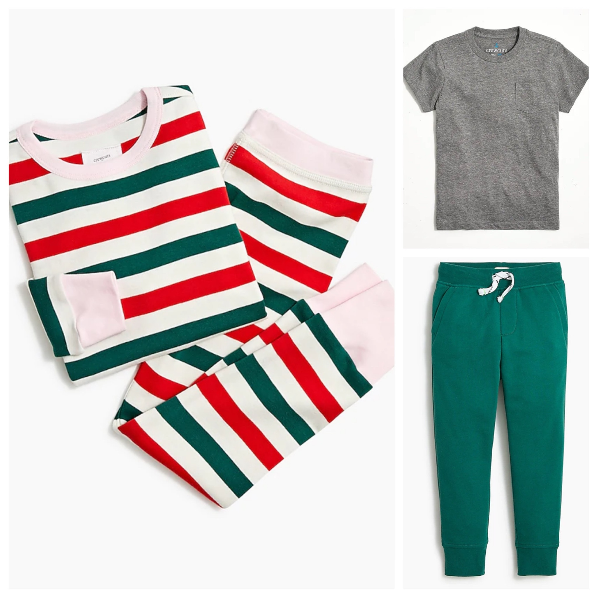 I have the hardest time finding Christmas pajamas my boys (LUKE!) will actually wear so I like to get sweats that they’ll get a lot of wear out of. This year I’m doing these green sweats and tees for the boys and these DARLING stripes for griffin. I love that they’ll still coordinate but in a more “teen/preteen” kind of a way   