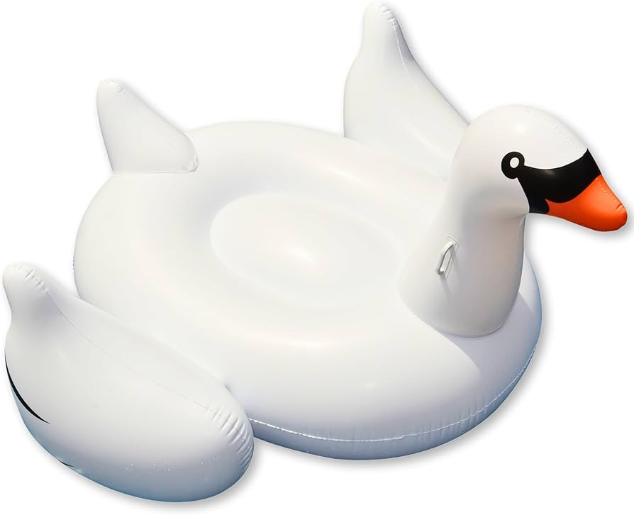 SWIMLINE ORIGINAL 90621 Giant Inflatable Swan Pool Float Floatie Ride-On Lounge W/ Stable Legs Wi... | Amazon (US)