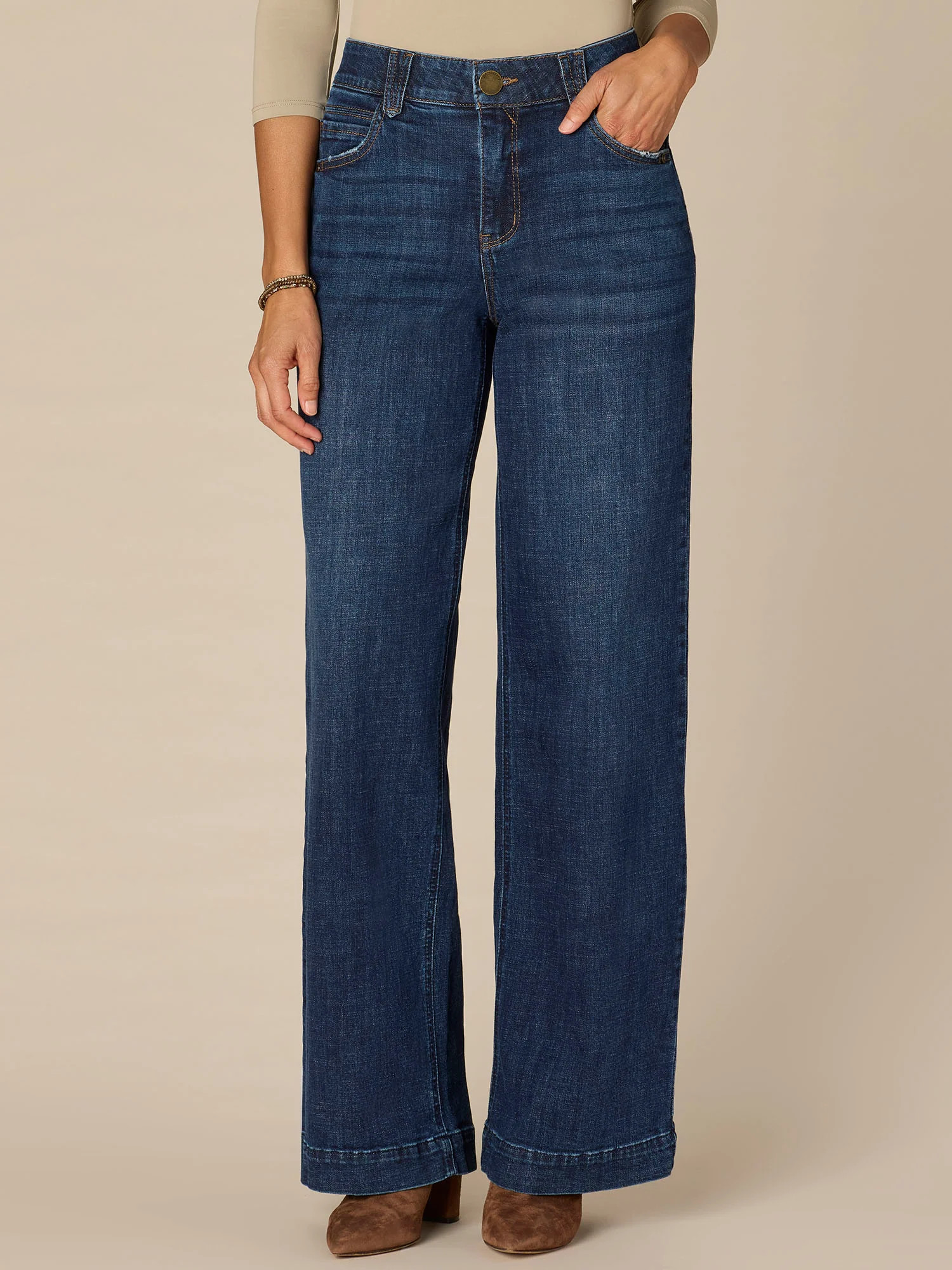 "Ab"solution® High Rise Wide Leg Jeans in Indigo | Democracy Clothing