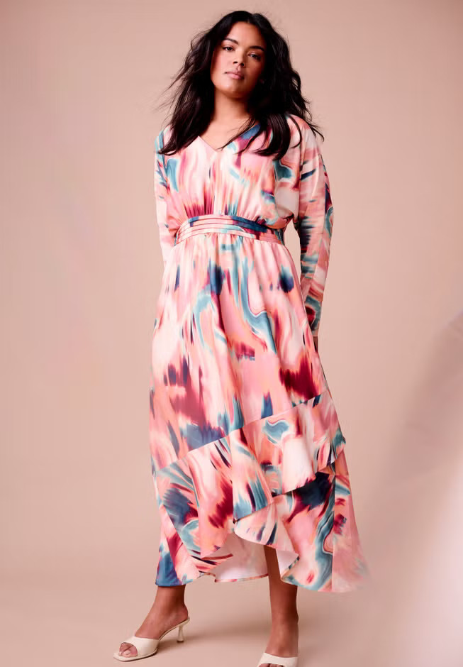 Ruffled Dolman Sleeve Maxi Dress | Avenue