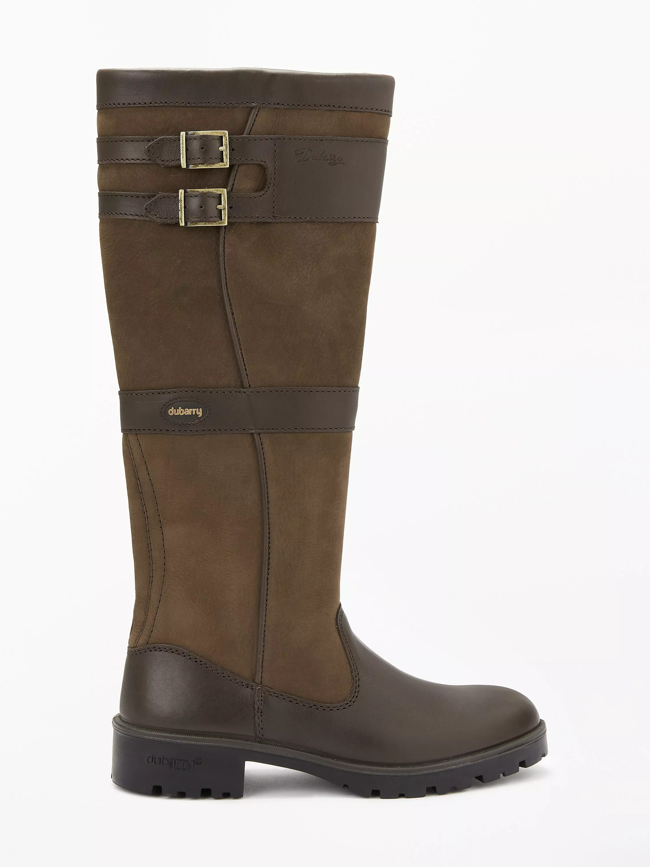 Dubarry Longford Leather Goretex Buckle Trim Knee High Boots, Walnut | John Lewis (UK)