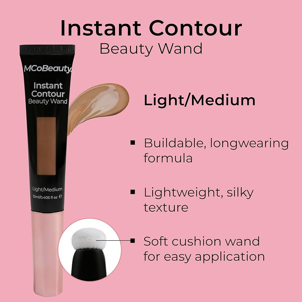MCoBeauty Instant Contour Beauty Wand, Light/Medium, Sculpt & Define for a Natural Contour, Vegan... | Amazon (US)