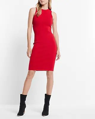 High Neck Midi Sweater Dress | Express