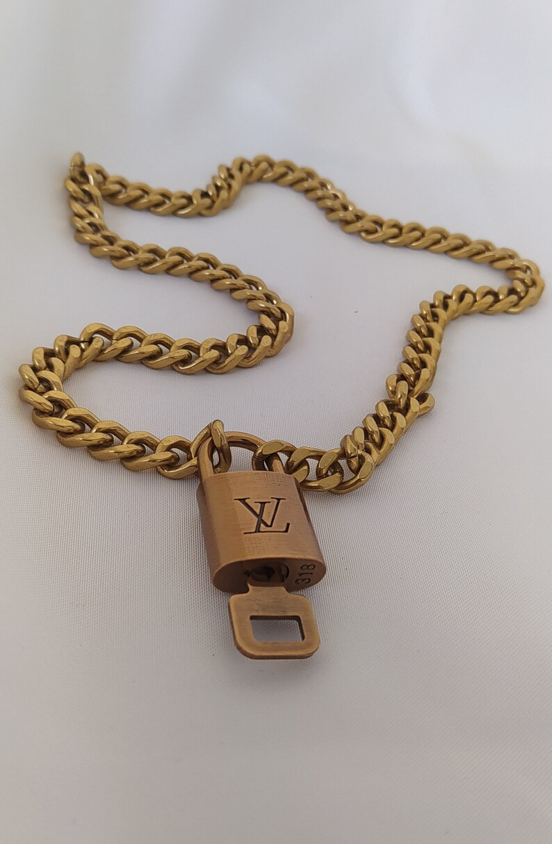 Authentic, 318 code brass padlock necklace, A stylish and flawless piece, French design, Gift for... | Etsy (US)