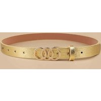 Gold Round Buckle Belt, Woman Gold Belt, Belt | Etsy (US)