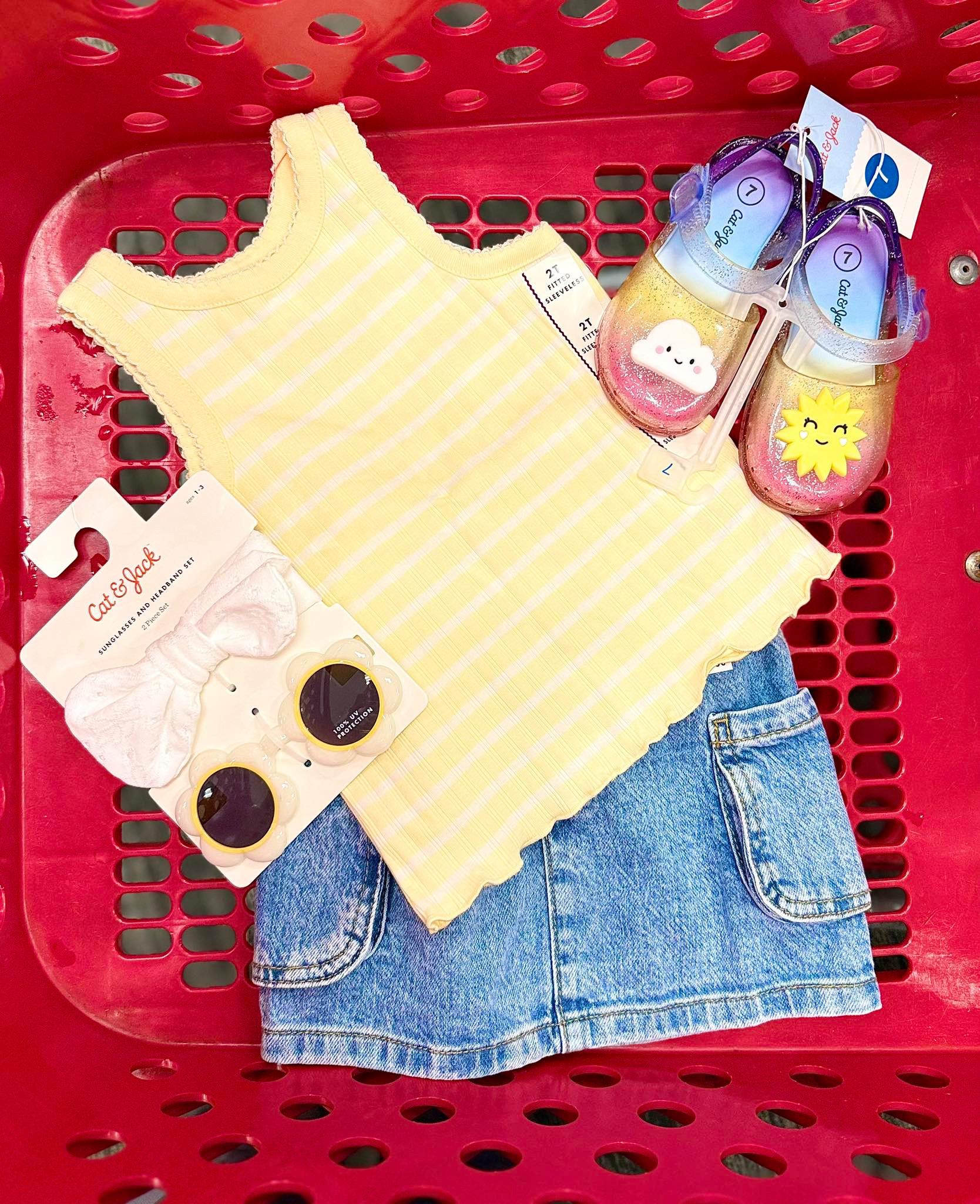 Target is having a HUGE sale on fashion 👀 including little girls summer fashion finds 😱 How stinkin cute is this ribbed yellow tank for only $4 and the CUTEST denim cargo skirt for only $8!!! This is the cutest girls outfit as the weather heats up ☀️🌻💛
-

#toddlergirls #toddlergirlfashion #toddlergirlstyle #target #girlmom #targetsale #girlsoutfit #girlsfashion 

 #LTKootd #LTKmomlife #LTKKids
