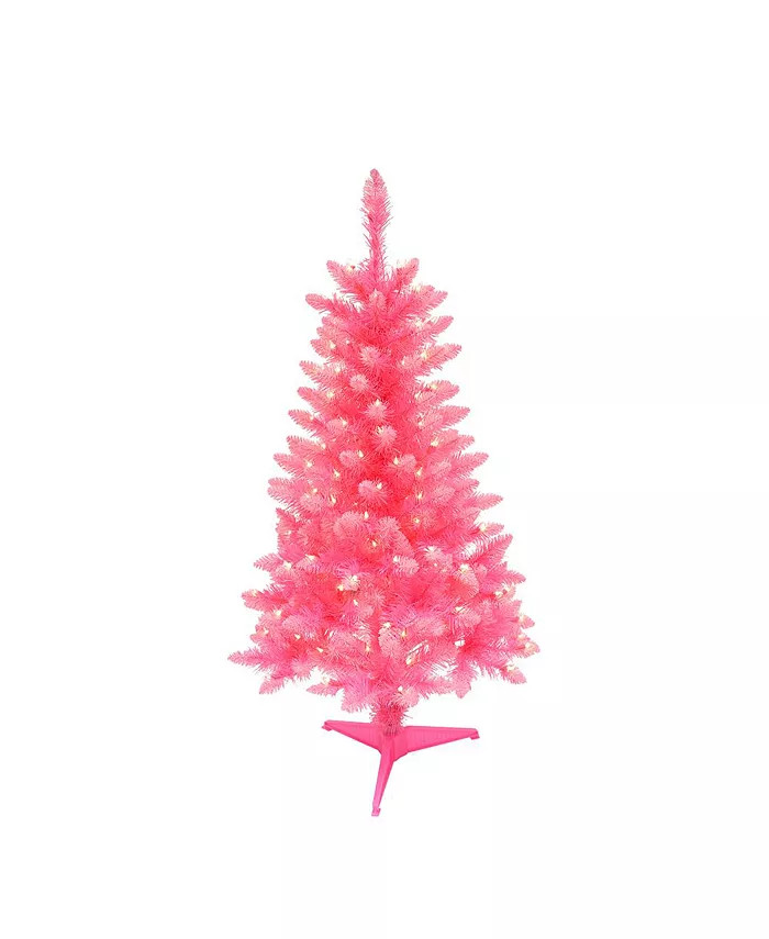 Puleo International 4 ft. Pre-Lit Fashion Pink Pine Artificial Christmas Tree with 150 UL-Listed ... | Macys (US)