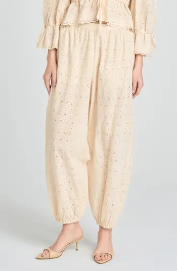 WAYF Jasmine Eyelet Embroidered Cotton Balloon Pants | Nordstrom | Nordstrom