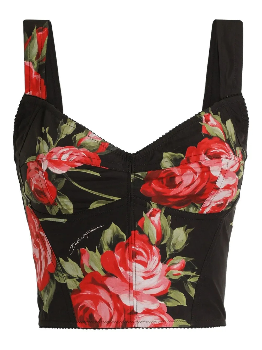 Dolce & Gabbana floral-print top - Black | Farfetch Global