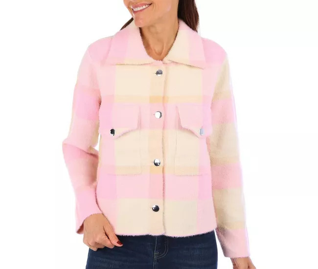 Womens Plaid Crop Shacket | Bealls