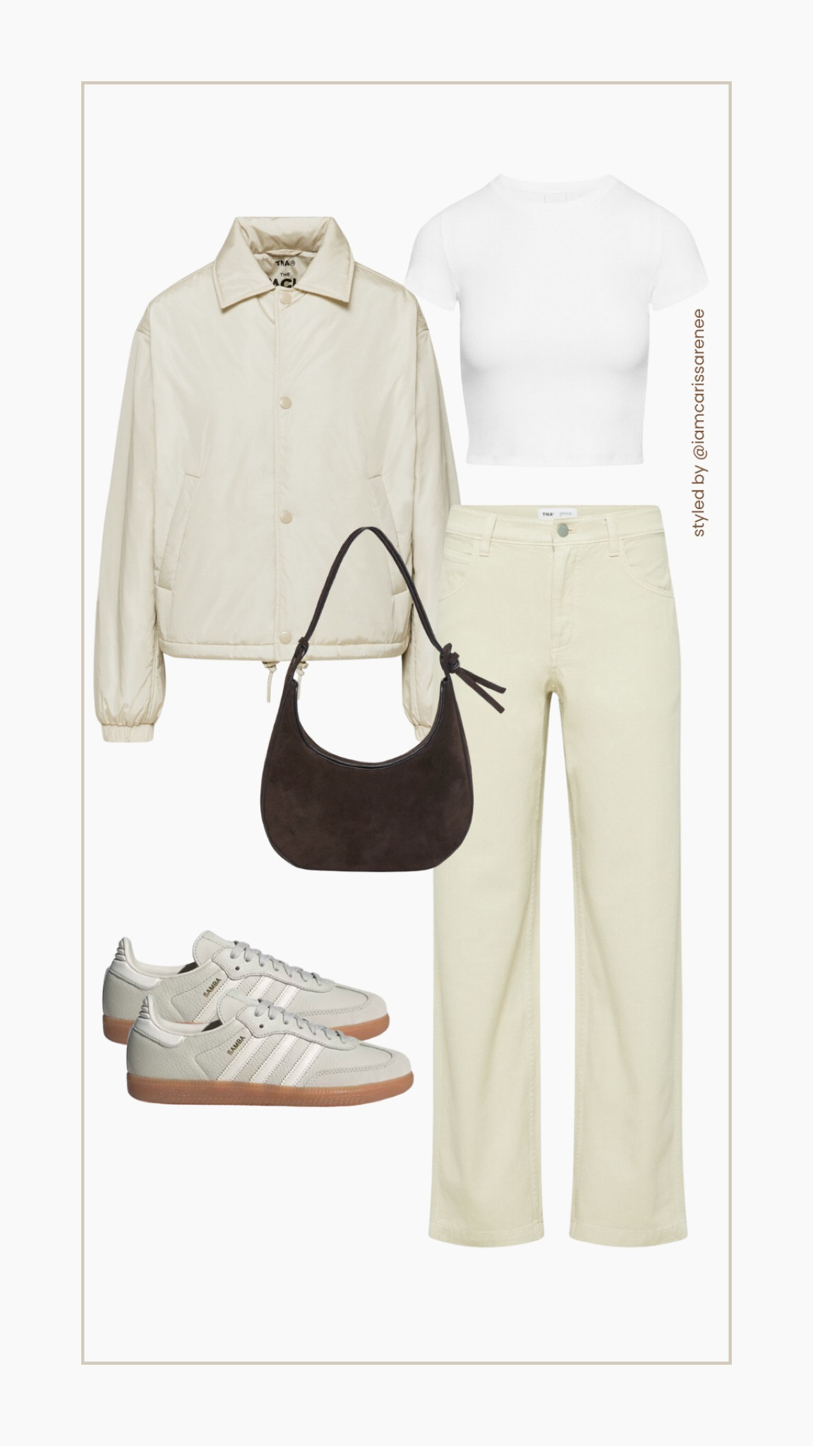 Casual outfit idea 

Adidas, samba, suede handbag, handbag, lightweight jacket, basic tees, white tee, baggy denim, straight leg jeans, jeans, denim 

#LTKstyletip #LTKSeasonal