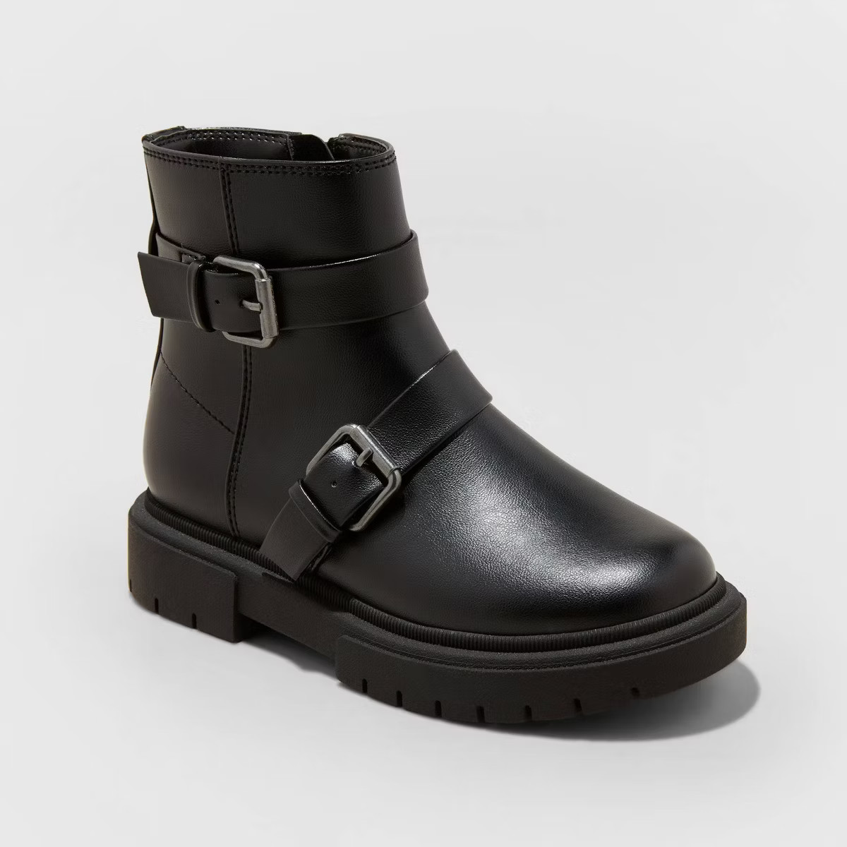 Girls' Cadi Zipper Moto Boots - art class™ Black | Target