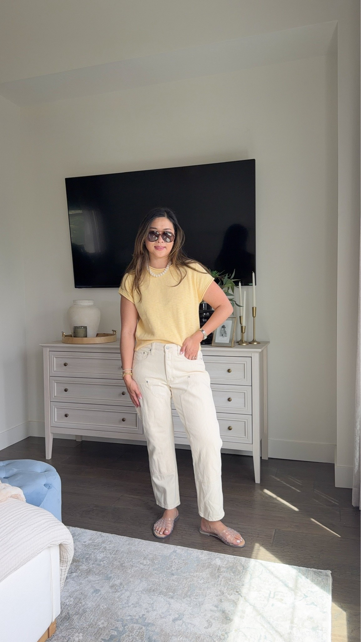 Target summer outfits // summer outfit // vacation outfit // Target fashion // butter yellow // tcs // casual outfit 

Yellow Sweater: Medium
Striped Denim: 8

#LTKootd #LTKSeasonal #LTKPetite