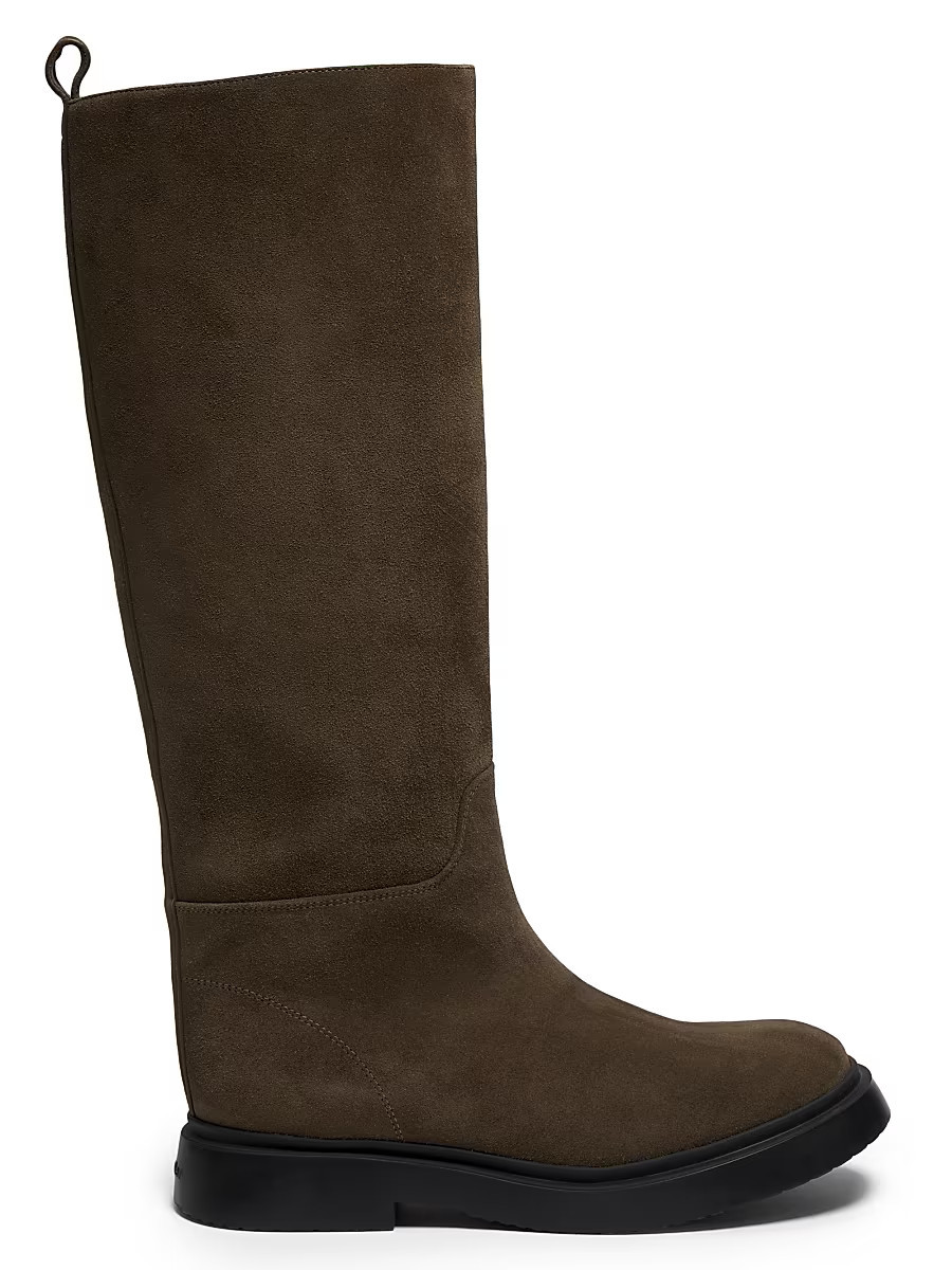 Women's Bank 25MM Suede Tall Boots - Bark - Size 6.5 | Saks Fifth Avenue