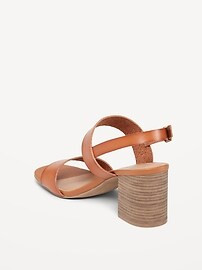 Faux-Leather Strappy Block-Heel Sandals for Women | Old Navy (US)