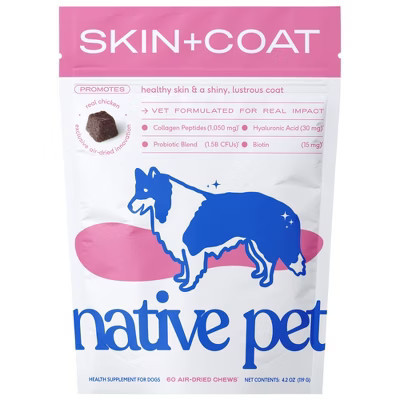 Native Pet Skin & Coat Air-Dried Chews with Omega-3 for Dogs Chicken Flavor - 60ct | Target