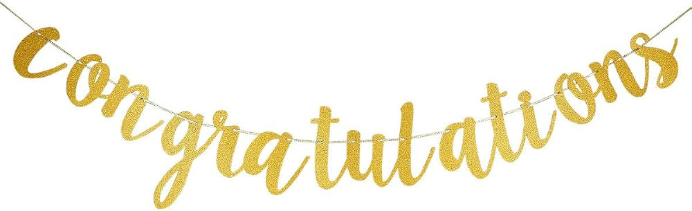 Congratulations Banner Gold Glitter Congratulations Graduation Banner Congratulations Banner Grad... | Amazon (US)