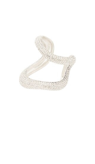 Crystal Link Cuff Bracelet in Antique Silver | Revolve Clothing (Global)