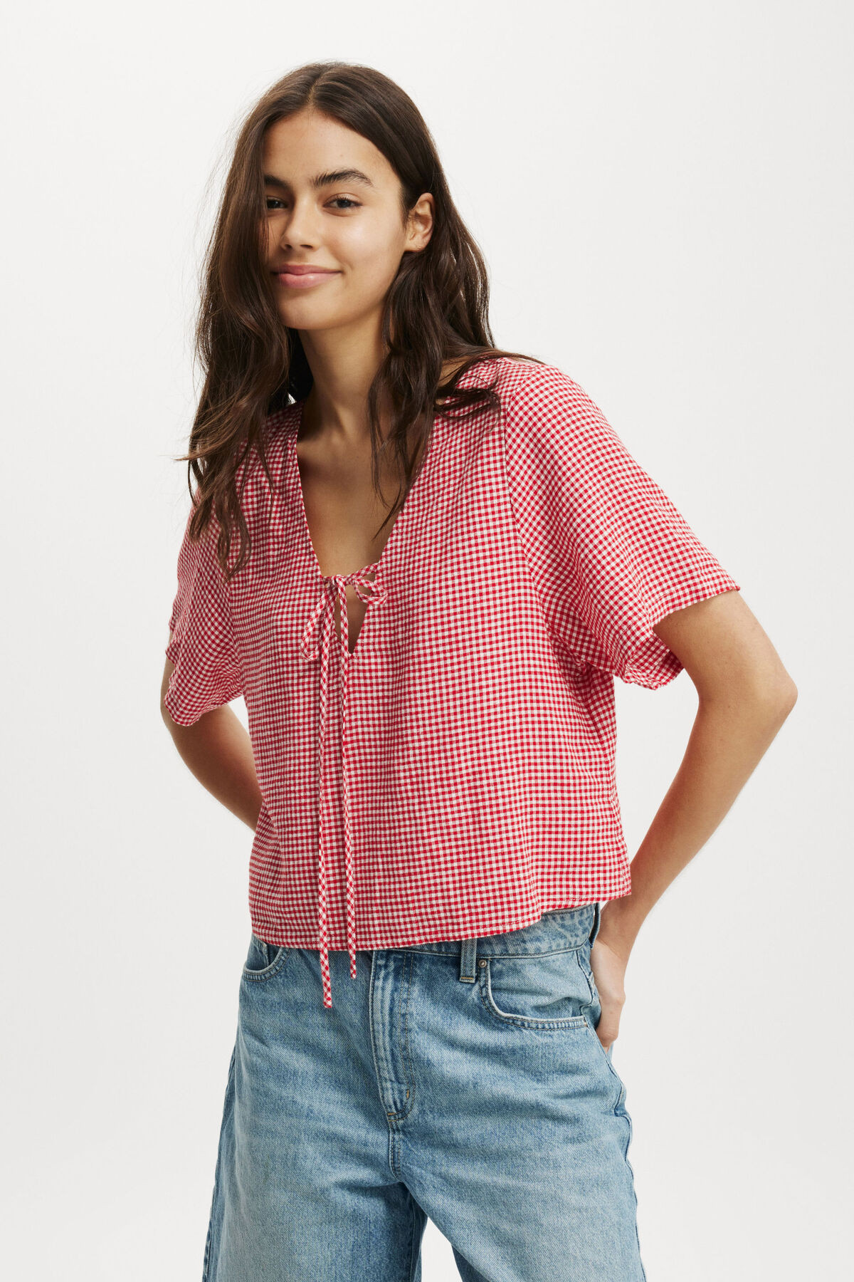 Haven Tie Front Short Sleeve Top | Cotton On (ANZ)