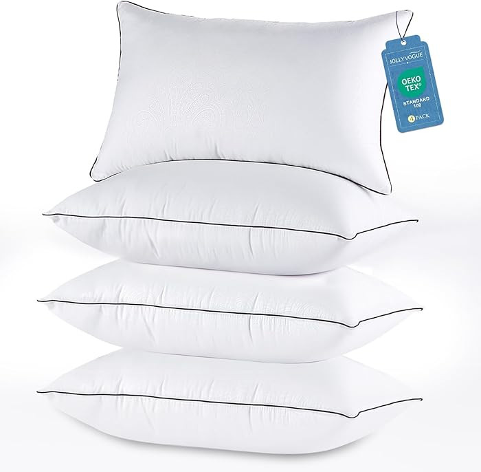 JOLLYVOGUE Bed Pillows Standard Size Set of 4, Cooling and Supportive Full Pillow 4 Pack with Dow... | Amazon (US)