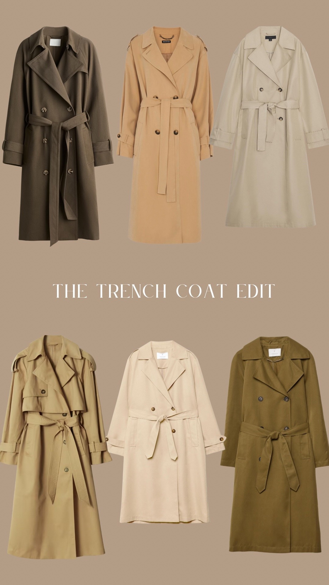 TRENCH COAT EDIT
Trench coats are a classic lightweight outerwear option for the transitional periods in the year as well as a solid option for both Spring and Autumn. They’re very much considered a wardrobe classic so it’s well worth investing in one. They’re incredibly versatile and can be worn as part of a workwear wardrobe or for just day to day life.

In this edit you’ll find the 6 options shown in the collage as well as some additional styles that I’ve found and there’s a range of price points to suit all budgets. 

See my profile for edits of various other outerwear styles.

#LTKautumn #LTKeurope #LTKuk