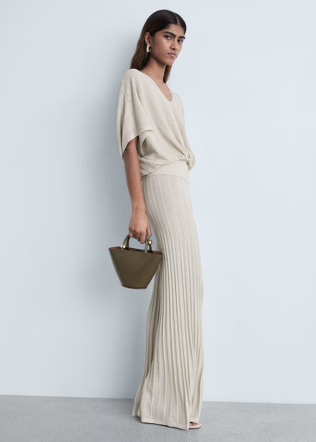 Lurex top with openwork details gold - Women - M - MANGO | Mango (US/MX/AU)