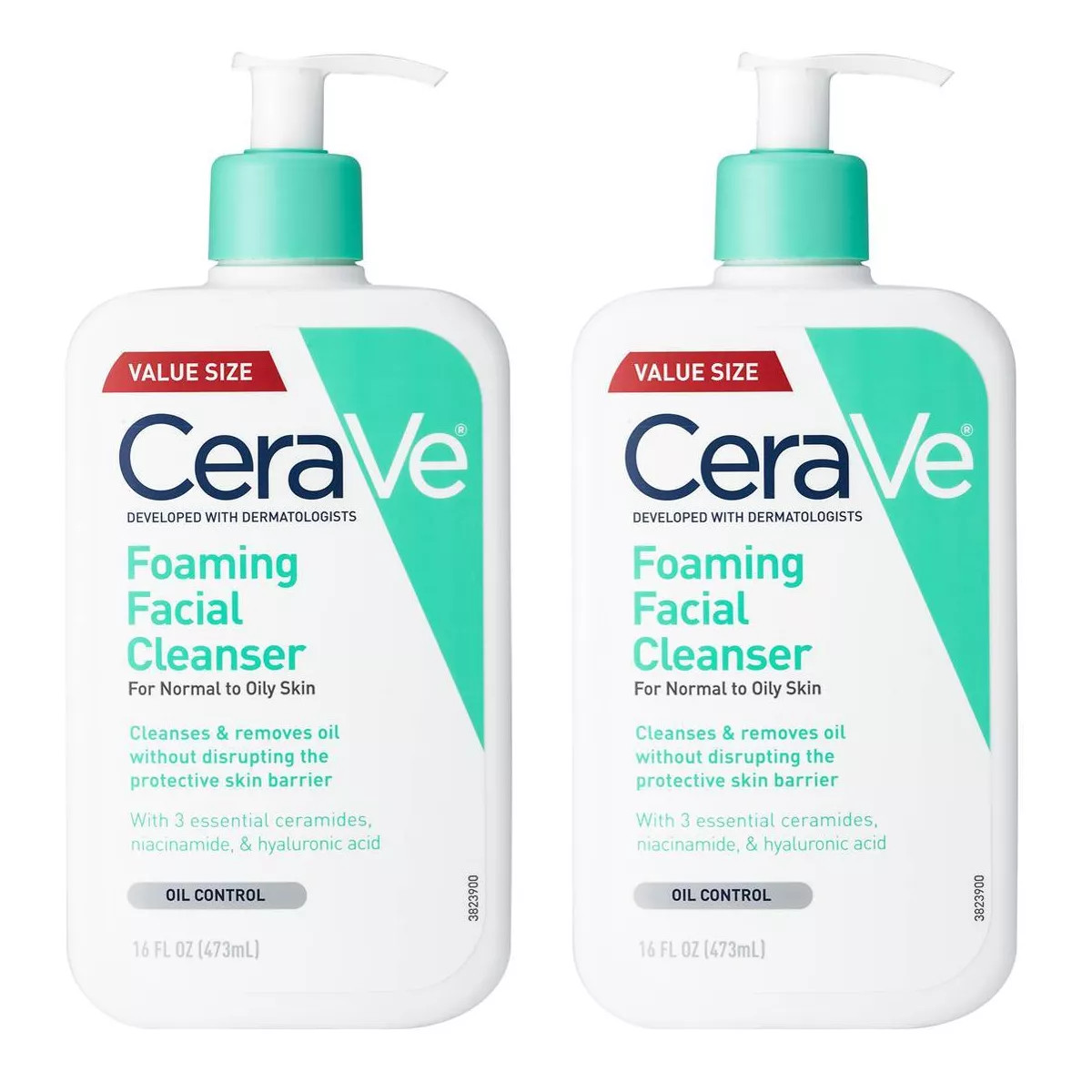 CeraVe 2 Pack/16 fl oz Each Foaming Face Wash with Hyaluronic Acid and Niacinamide for Oily Skin | Target