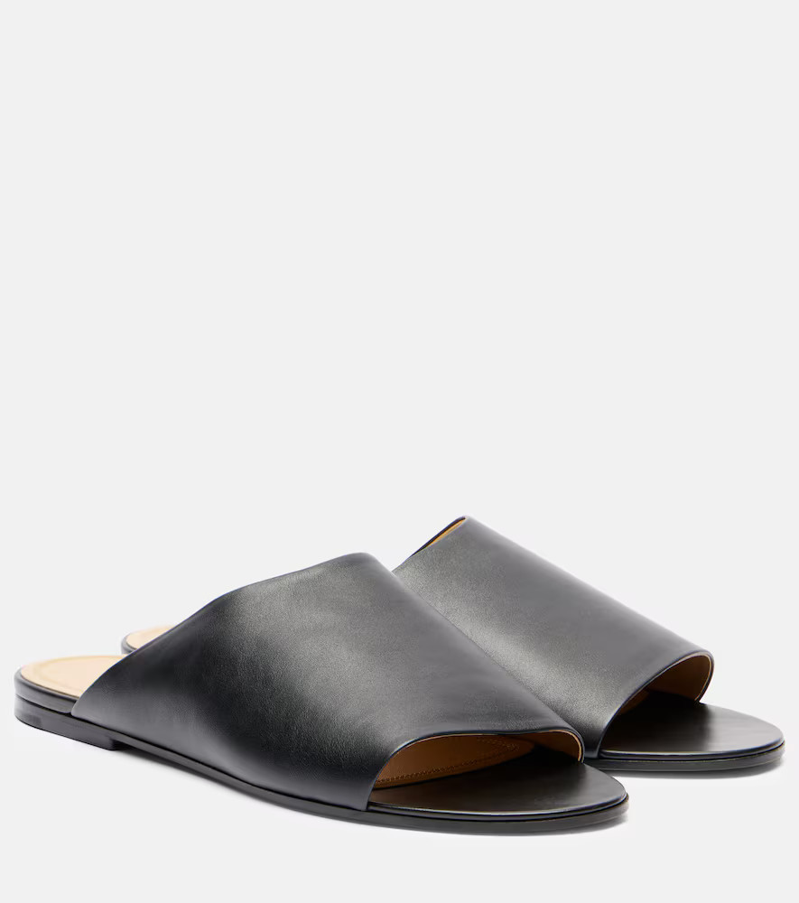 The Row Signum leather slides | Mytheresa (UK)