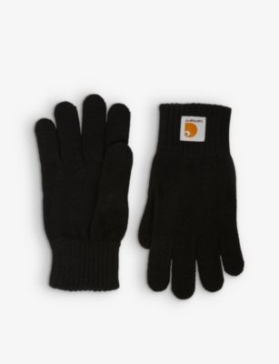 CARHARTT WIP Watch brand-patch knitted gloves | Selfridges