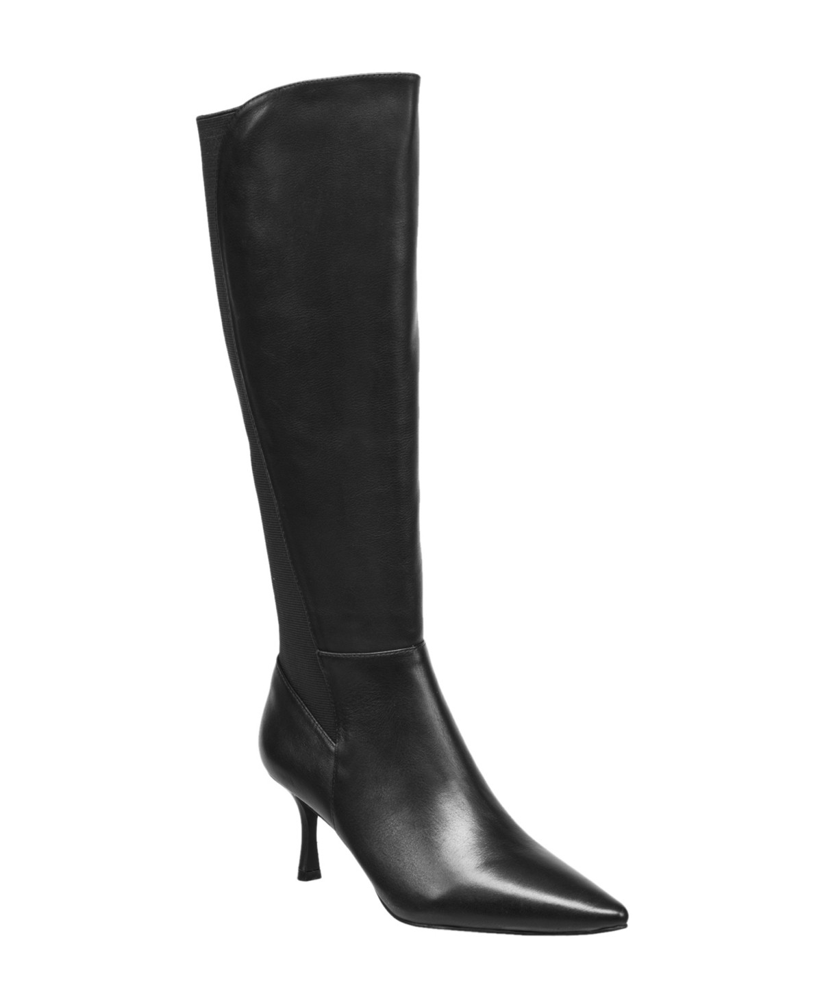 French Connection Women's Logan Leather Pointed Toe Knee High Boots - Black | Macy's