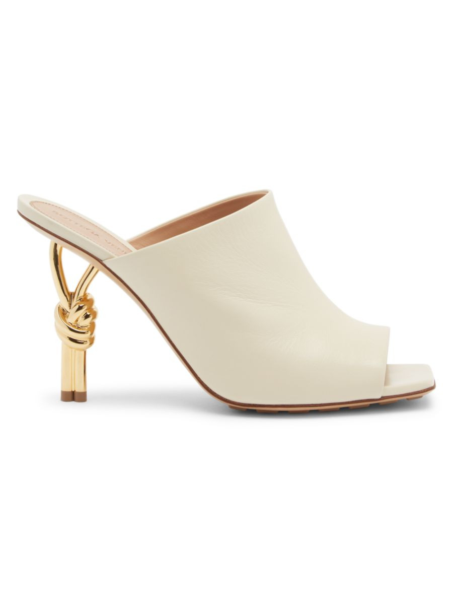 90MM Knot Metal-Heel Leather Sandals | Saks Fifth Avenue