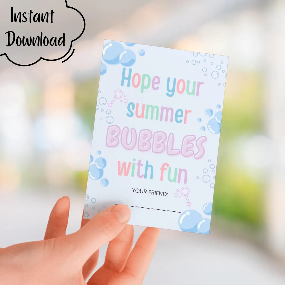 End of School Year Bubble Wand Tags Last Day of School Classmate Printable Gift Tag - Etsy | Etsy (US)