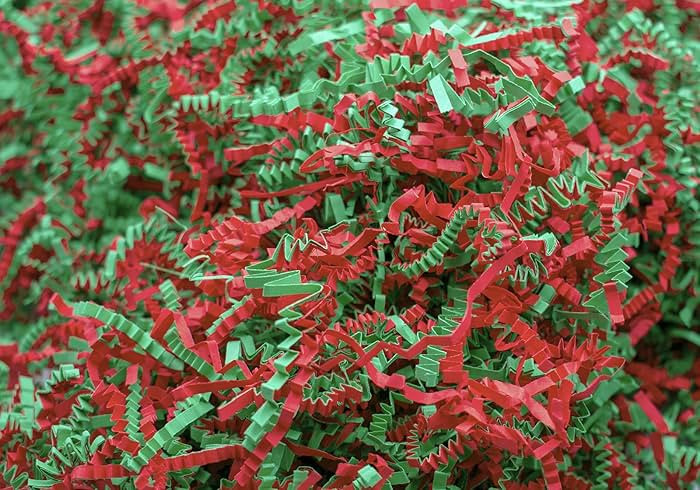 Stephanie Imports Made In USA 3-Ply Crinkle Cut Shredded Paper 2 lbs (Red & Green Christmas Mix) | Amazon (US)