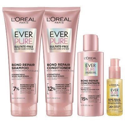 L'Oreal Paris EverPure Repair Color Care Conditioner 6.8 fl oz + 5.1 fl oz Shampoo Treatment + 6.8 fl oz Shampoo + 1.6 fl oz Heat Protectant | Target