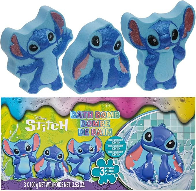 Stitch Bath Bombs for Kids, Fun Bright Rainbow Colors, Raspberry Scented for Kids, Ages 3+, by To... | Amazon (US)