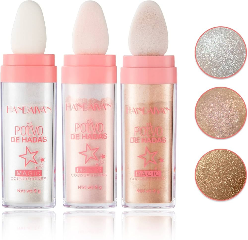 3PCS Polvo De Hadas Highlighter Glitter Stick Body Glitter Shimmer Face Brightening Highlighter C... | Amazon (US)