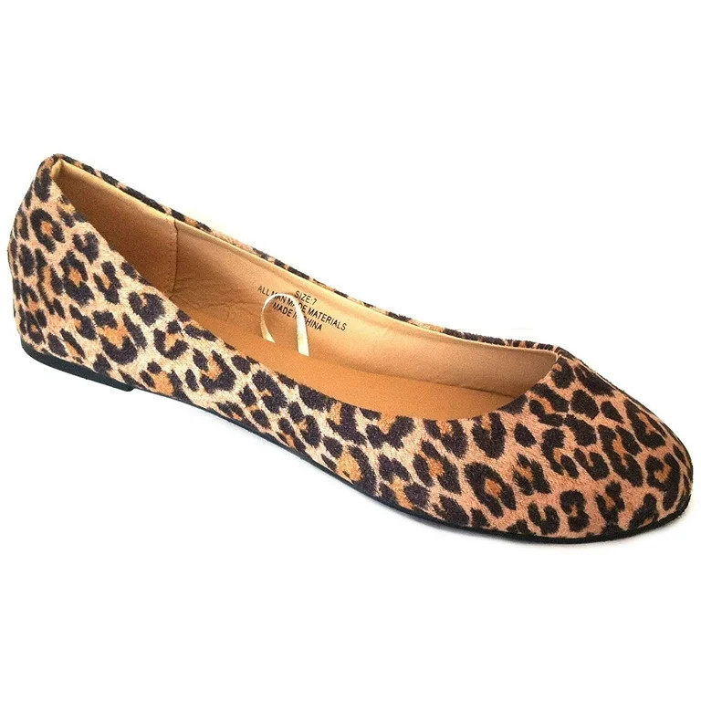 Shoes 18 Womens Ballerina Ballet Flat Shoes 8600 Micro Leopard 9 - Walmart.com | Walmart (US)