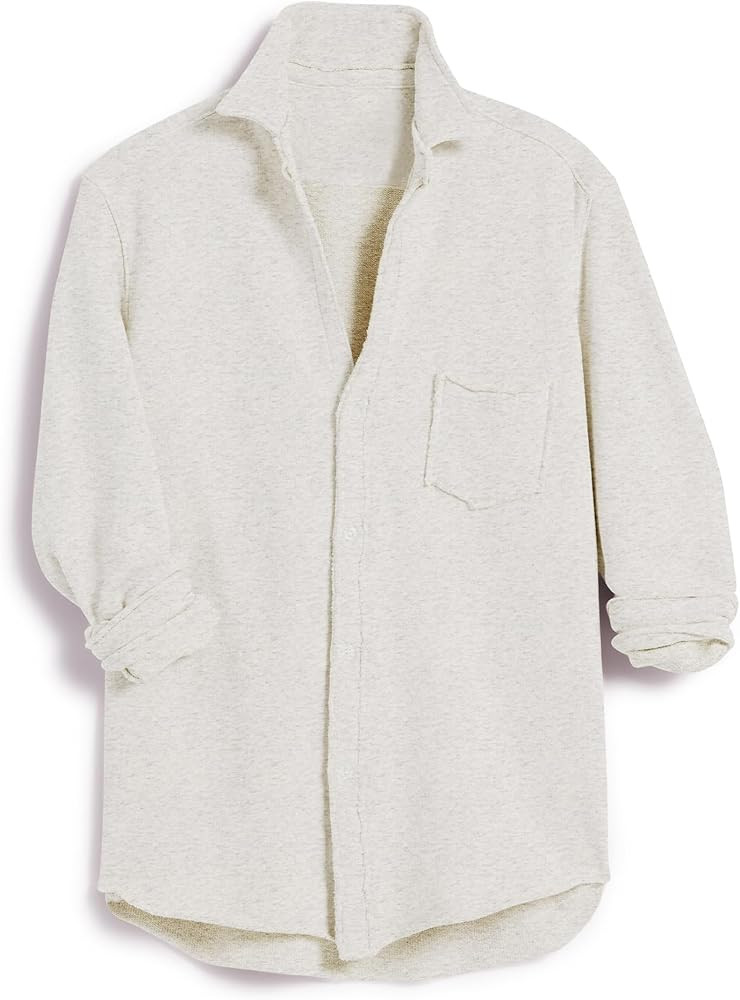 Hixiaohe Relaxed Button-Up Shirt Womens Tops Collared Long Sleeve Work Blouse V Neck Shirts Busin... | Amazon (US)