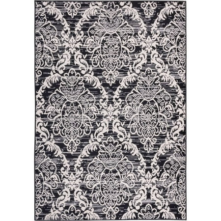 Well Woven Miami Ginger Damask Modern Area Rug, Black | Walmart (US)